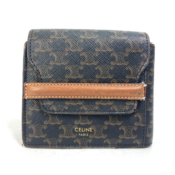 CELINE Card Case with flap Folded wallet Brown - Picture 1 of 10